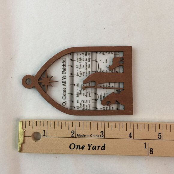 Wood Laser Cut Nativity Christmas Ornament w/Carol Music 4" Set of 6 Lot #4 - Picture 14 of 14